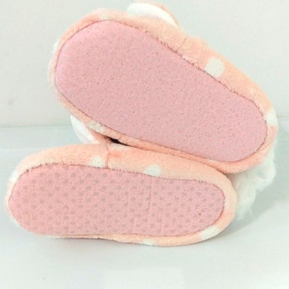 CAT & JACK PINK WHITE POLKA DOT ANKLE BOOT SLIPPERS GIRLS SIZE SMALL  NWT - Picture 5 of 6